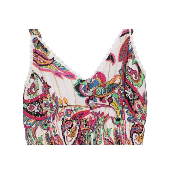 Anthropologie Maxi Dress Medium Colorful Paisley Boho Hippie Tiered Peasant - Picture 8 of 14